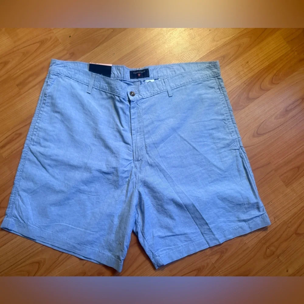 NWT Saddlebred Shorts Flat Front Light Blue Men's 40W Chino 7